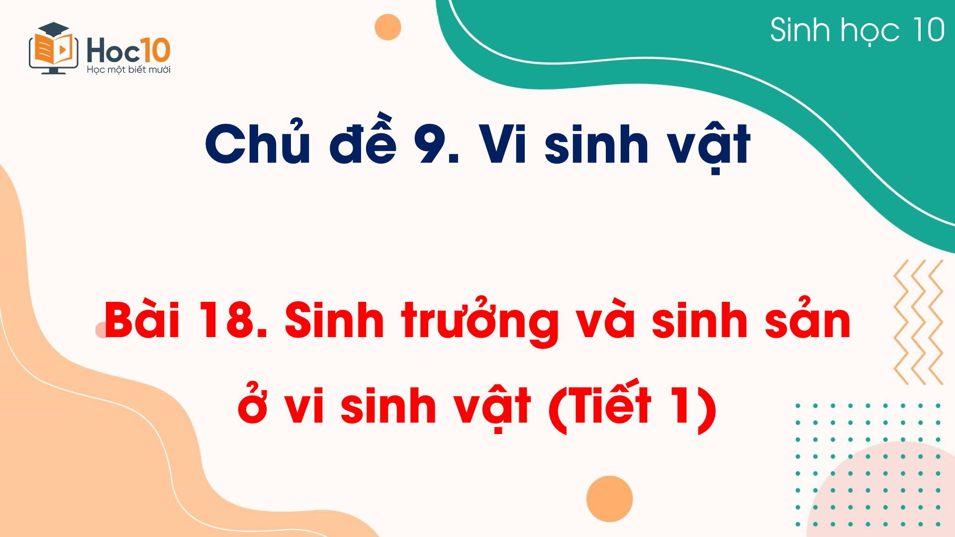 Bài 18 Sinh trưởng và sinh sản ở vi sinh vật (Tiết 1)